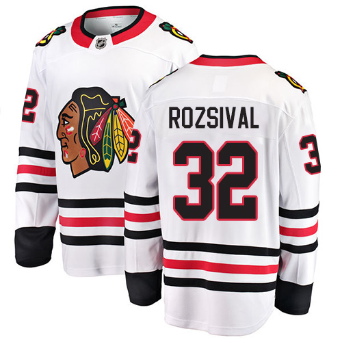 Men's Chicago Blackhawks #32 Michal Rozsival Authentic White Away Fanatics Branded Breakaway NHL Jersey