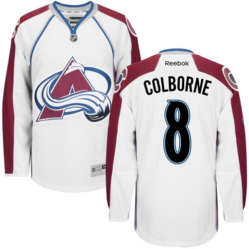 Men's Reebok Colorado Avalanche #8 Joe Colborne Authentic White Away NHL Jersey