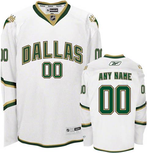 Men's Reebok Dallas Stars Customized Premier White Third NHL Jersey