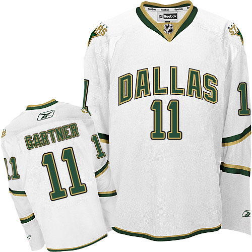 Men's Reebok Dallas Stars #11 Mike Gartner Authentic White Third NHL Jersey