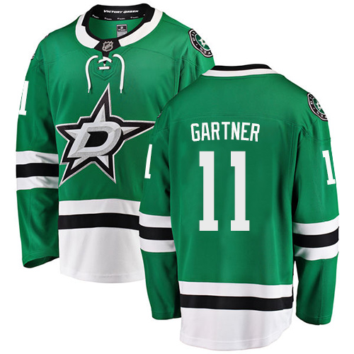 Men's Dallas Stars #11 Mike Gartner Authentic Green Home Fanatics Branded Breakaway NHL Jersey