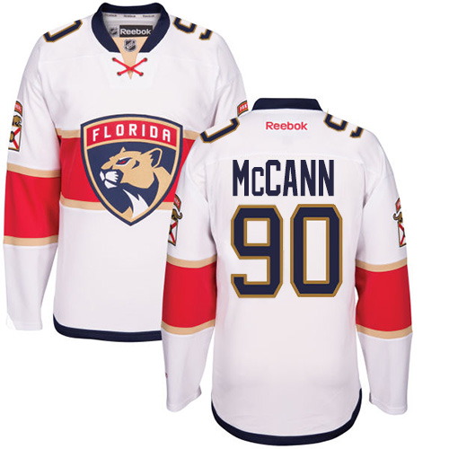 Youth Reebok Florida Panthers #90 Jared McCann Authentic White Away NHL Jersey