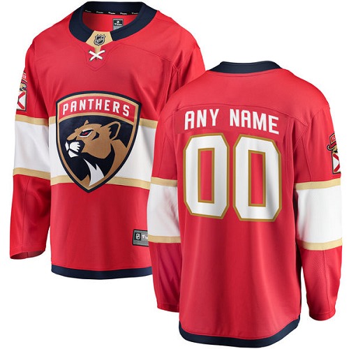 Youth Florida Panthers Customized Authentic Red Home Fanatics Branded Breakaway NHL Jersey