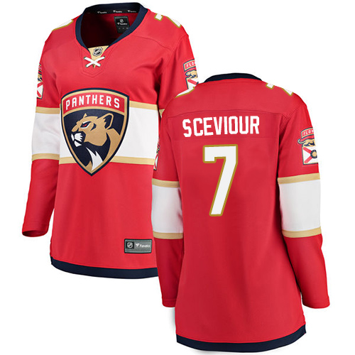 Women's Florida Panthers #7 Colton Sceviour Authentic Red Home Fanatics Branded Breakaway NHL Jersey