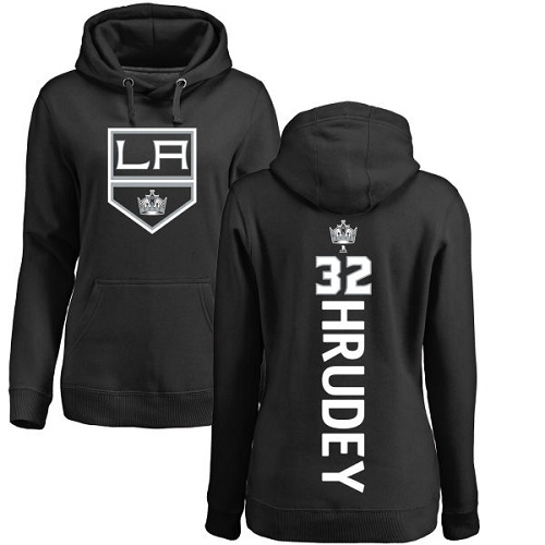 NHL Women's Adidas Los Angeles Kings #32 Kelly Hrudey Black Backer Pullover Hoodie
