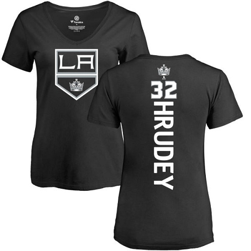 NHL Women's Adidas Los Angeles Kings #32 Kelly Hrudey Black Backer T-Shirt
