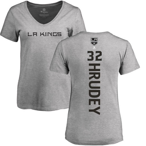 NHL Women's Adidas Los Angeles Kings #32 Kelly Hrudey Ash Backer T-Shirt