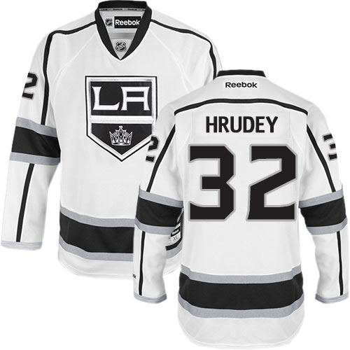 Women's Reebok Los Angeles Kings #32 Kelly Hrudey Authentic White Away NHL Jersey