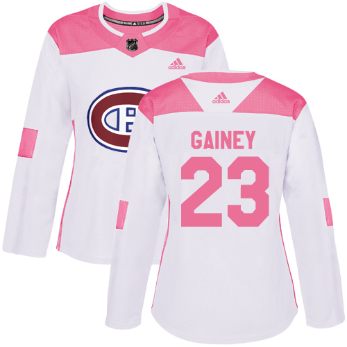 Women's Adidas Montreal Canadiens #23 Bob Gainey Authentic White/Pink Fashion NHL Jersey