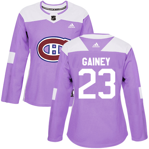 Women's Adidas Montreal Canadiens #23 Bob Gainey Authentic Purple Fights Cancer Practice NHL Jersey