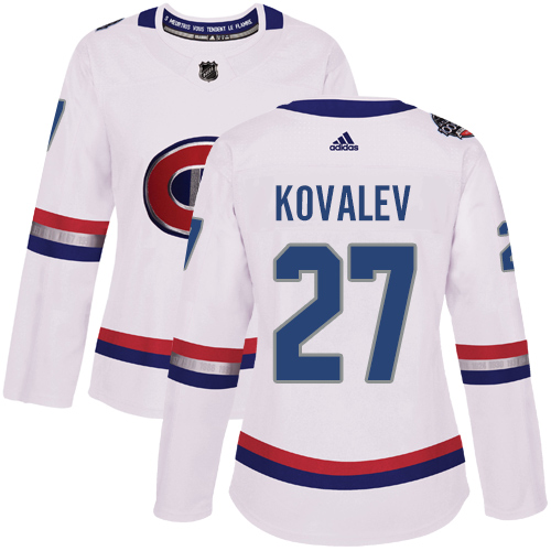 Women's Adidas Montreal Canadiens #27 Alexei Kovalev Authentic White 2017 100 Classic NHL Jersey