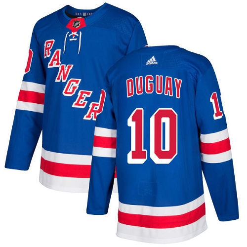 Men's Adidas New York Rangers #10 Ron Duguay Premier Royal Blue Home NHL Jersey