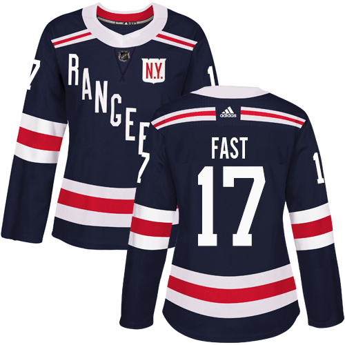 Women's Adidas New York Rangers #17 Jesper Fast Authentic Navy Blue 2018 Winter Classic NHL Jersey