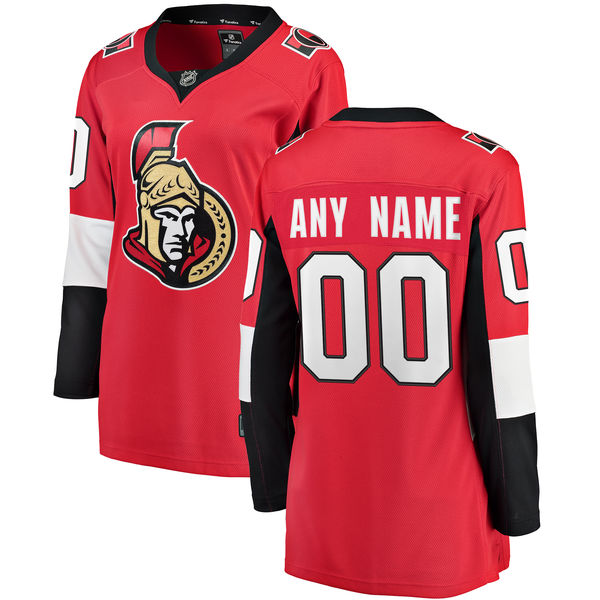 Women's Ottawa Senators Customized Fanatics Branded Red Home Breakaway NHL Jersey