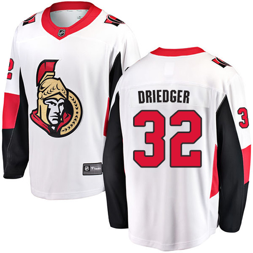 Youth Ottawa Senators #32 Chris Driedger Fanatics Branded White Away Breakaway NHL Jersey