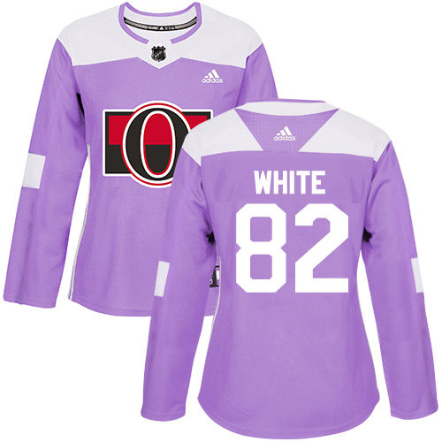Women's Adidas Ottawa Senators #82 Colin White Authentic Purple Fights Cancer Practice NHL Jersey