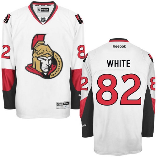 Men's Reebok Ottawa Senators #82 Colin White Authentic White Away NHL Jersey