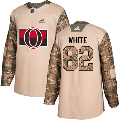Men's Adidas Ottawa Senators #82 Colin White Authentic Camo Veterans Day Practice NHL Jersey