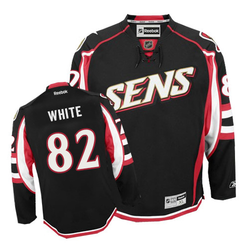 Men's Reebok Ottawa Senators #82 Colin White Authentic Black Third NHL Jersey