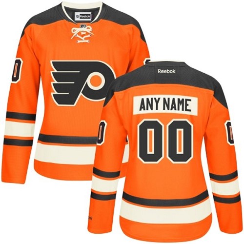 Women's Reebok Philadelphia Flyers Customized Authentic Orange New Third NHL Jersey