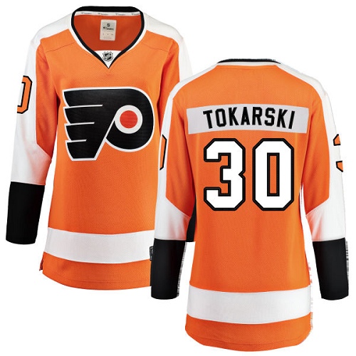 Women's Philadelphia Flyers #30 Dustin Tokarski Fanatics Branded Orange Home Breakaway NHL Jersey