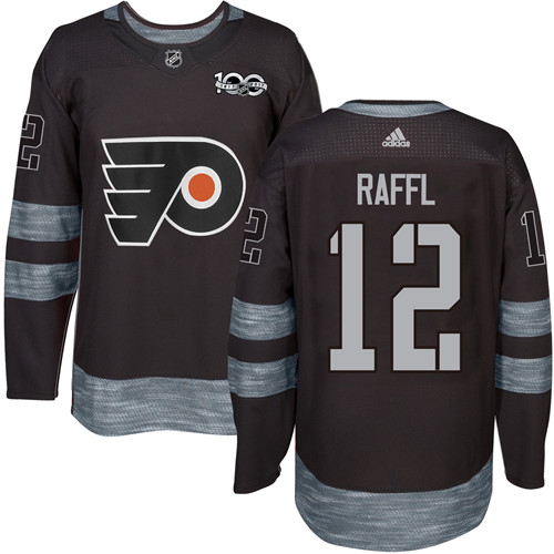 Men's Adidas Philadelphia Flyers #12 Michael Raffl Authentic Black 1917-2017 100th Anniversary NHL Jersey