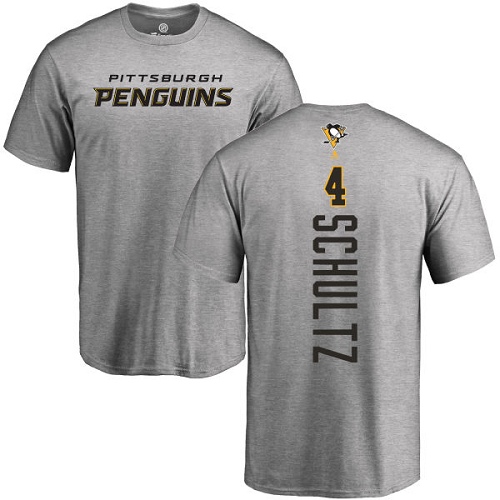 NHL Adidas Pittsburgh Penguins #4 Justin Schultz Ash Backer T-Shirt