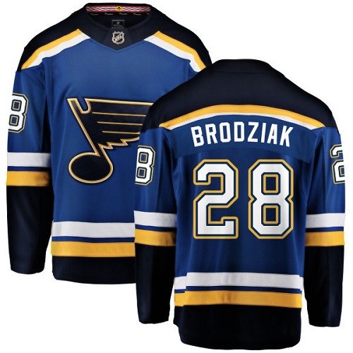 Youth St. Louis Blues #28 Kyle Brodziak Fanatics Branded Royal Blue Home Breakaway NHL Jersey