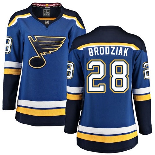 Women's St. Louis Blues #28 Kyle Brodziak Fanatics Branded Royal Blue Home Breakaway NHL Jersey