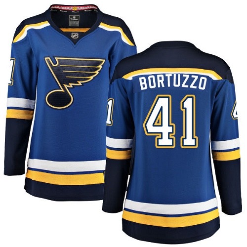 Women's St. Louis Blues #41 Robert Bortuzzo Fanatics Branded Royal Blue Home Breakaway NHL Jersey