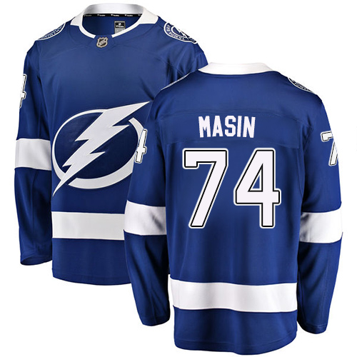 Youth Tampa Bay Lightning #74 Dominik Masin Fanatics Branded Royal Blue Home Breakaway NHL Jersey
