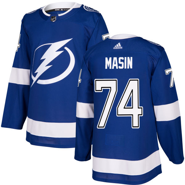 Youth Adidas Tampa Bay Lightning #74 Dominik Masin Authentic Royal Blue Home NHL Jersey