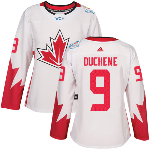 Women's Adidas Team Canada #9 Matt Duchene Authentic White Home 2016 World Cup of Hockey Jersey