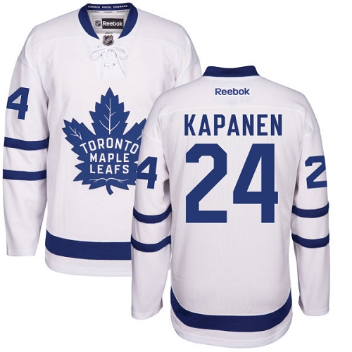 Men's Reebok Toronto Maple Leafs #24 Kasperi Kapanen Authentic White Away NHL Jersey