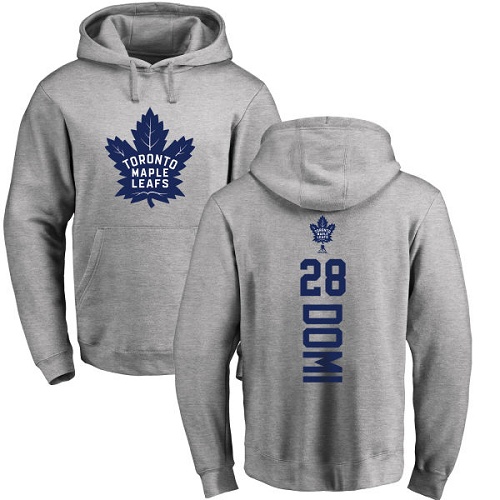 NHL Adidas Toronto Maple Leafs #28 Tie Domi Ash Backer Pullover Hoodie