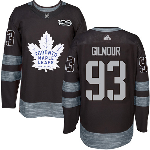Men's Adidas Toronto Maple Leafs #93 Doug Gilmour Premier Black 1917-2017 100th Anniversary NHL Jersey