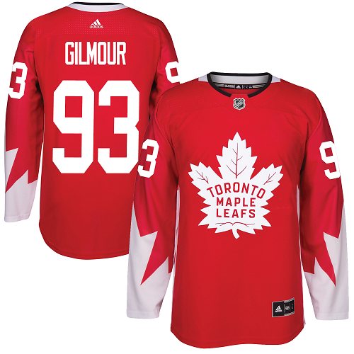 Youth Adidas Toronto Maple Leafs #93 Doug Gilmour Authentic Red Alternate NHL Jersey