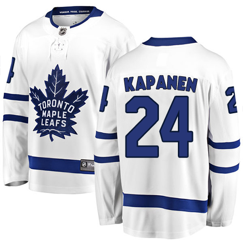 Men's Toronto Maple Leafs #24 Kasperi Kapanen Authentic White Away Fanatics Branded Breakaway NHL Jersey