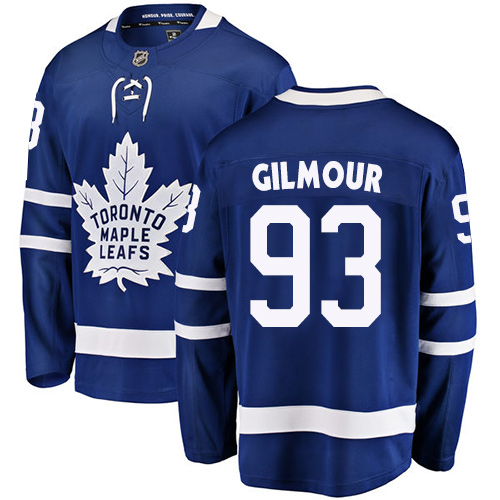Men's Toronto Maple Leafs #93 Doug Gilmour Authentic Royal Blue Home Fanatics Branded Breakaway NHL Jersey