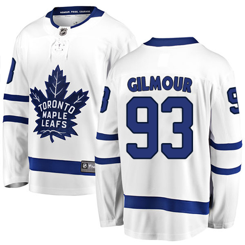 Men's Toronto Maple Leafs #93 Doug Gilmour Authentic White Away Fanatics Branded Breakaway NHL Jersey