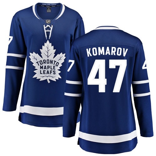 Women's Toronto Maple Leafs #47 Leo Komarov Authentic Royal Blue Home Fanatics Branded Breakaway NHL Jersey