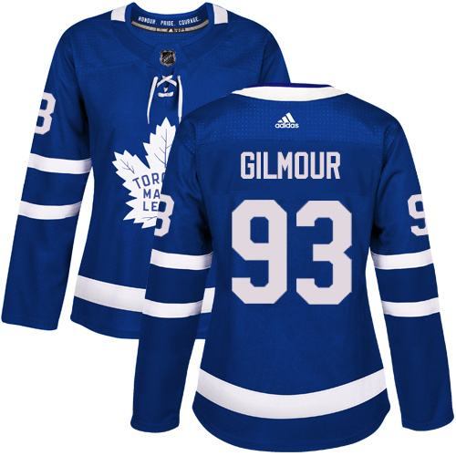 Women's Adidas Toronto Maple Leafs #93 Doug Gilmour Authentic Royal Blue Home NHL Jersey