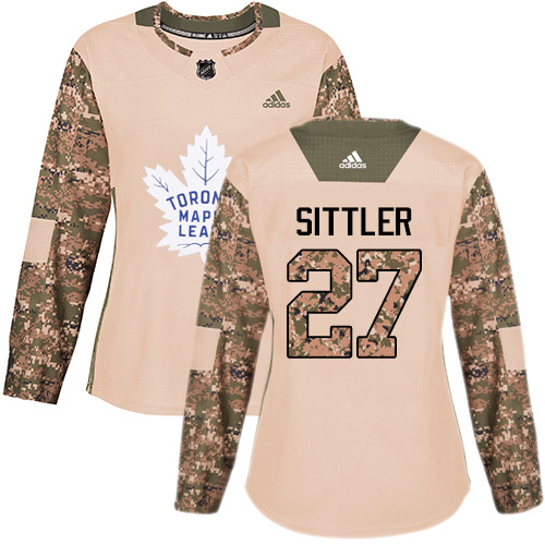 Women's Adidas Toronto Maple Leafs #27 Darryl Sittler Authentic Camo Veterans Day Practice NHL Jersey