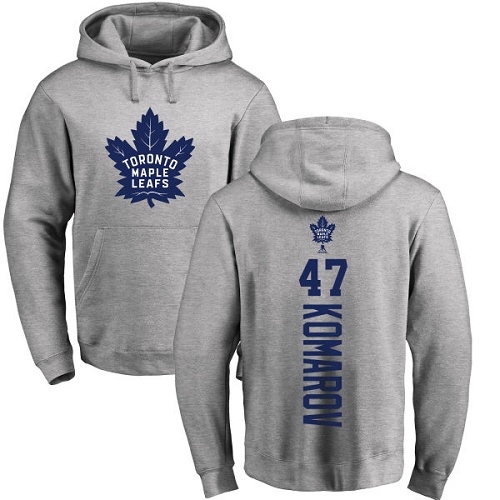NHL Adidas Toronto Maple Leafs #47 Leo Komarov Ash Backer Pullover Hoodie