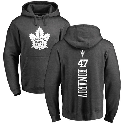 NHL Adidas Toronto Maple Leafs #47 Leo Komarov Charcoal One Color Backer Pullover Hoodie