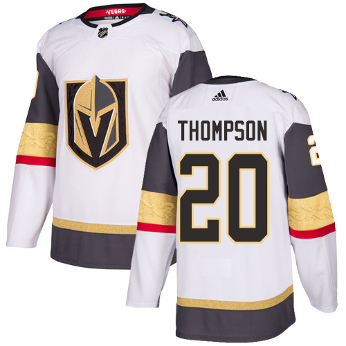 Women's Adidas Vegas Golden Knights #20 Paul Thompson Authentic White Away NHL Jersey