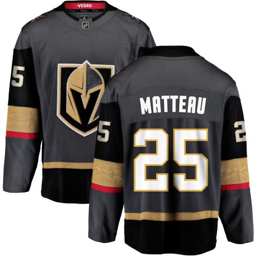 Men's Vegas Golden Knights #25 Stefan Matteau Authentic Black Home Fanatics Branded Breakaway NHL Jersey