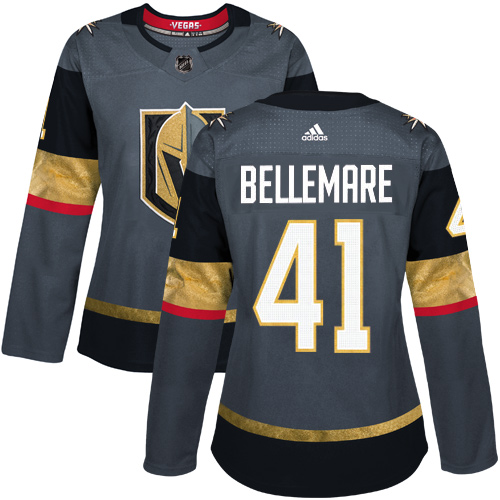 Women's Adidas Vegas Golden Knights #41 Pierre-Edouard Bellemare Authentic Gray Home NHL Jersey