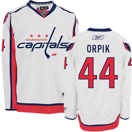 Men's Reebok Washington Capitals #44 Brooks Orpik Authentic White Away NHL Jersey