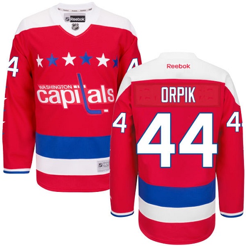 Men's Reebok Washington Capitals #44 Brooks Orpik Authentic Red Third NHL Jersey